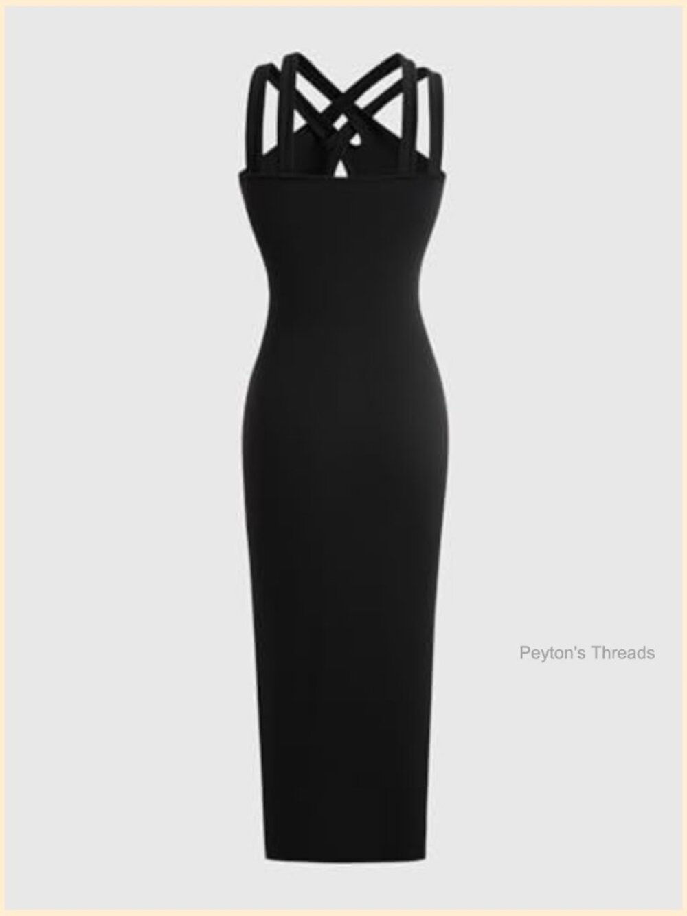 Sleeveless Criss Cross Bodycon Midi Dress with Slit - Picture 3 of 5